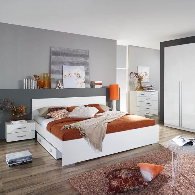 Tiroir-lit contemporain coloris blanc Laurana
